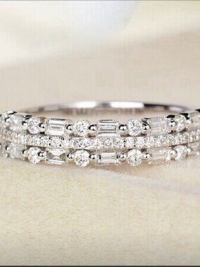 Classic Silver CZ Band